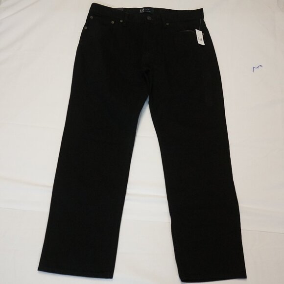 GAP Jeans Mens 34x28 Washed Black Straight Taper Denim Casual - Picture 1 of 7